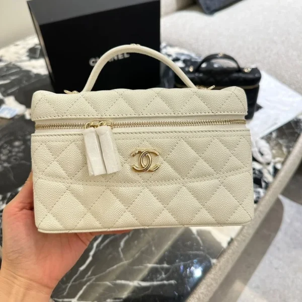 TBN3-98-f7c747aa16fd.webp Chanel Long Vanity With Chain White 19.5Cm/7.7in, Designer Handbags, Women’s Purse, luxury bags, Chanel bags