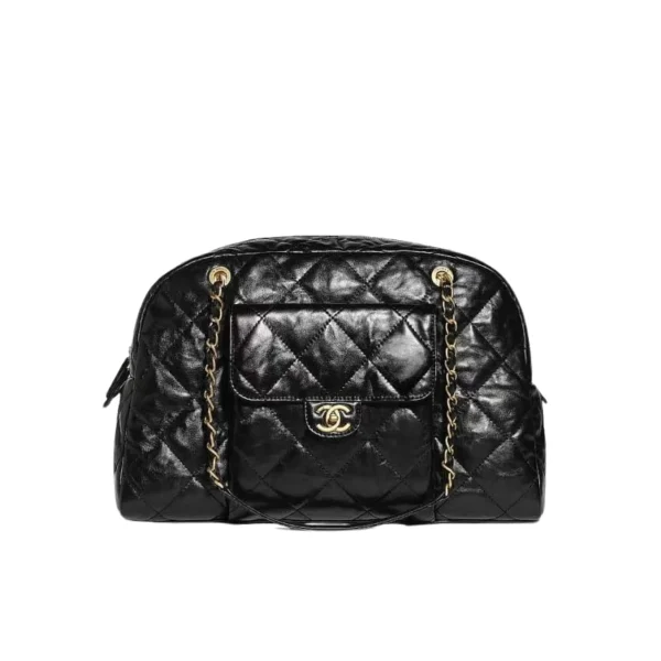 TBNB-2-2-2-a5ac60fb1b89.webp Chanel Maxi Bowling Shoulder Bag With Chain In Black 28Cm, Designer Handbags, Women’s Purse, luxury bags, Chanel bags