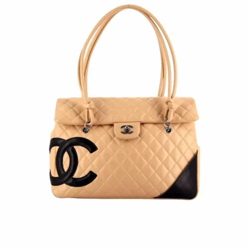 TBNB-2-4-52b805b4d380.webp Chanel Cambon Shopping Bag Quilted Leather In Beige And Black 36Cm, Designer Handbags, Women’s Purse, luxury bags, Chanel bags
