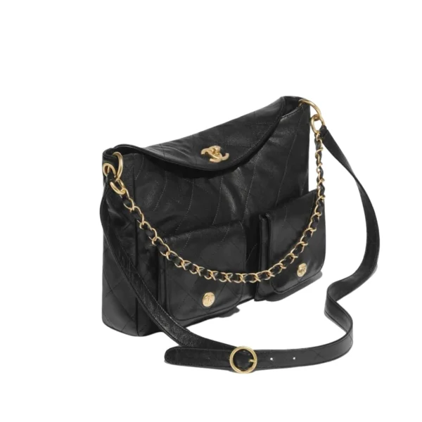 TBNB-2-8-2-f9ea0d942d4f.webp Chanel Hobo Bag Glossy Calfskin Black 25Cm/9.8in, Designer Handbags, Women’s Purse, luxury bags, Chanel bags