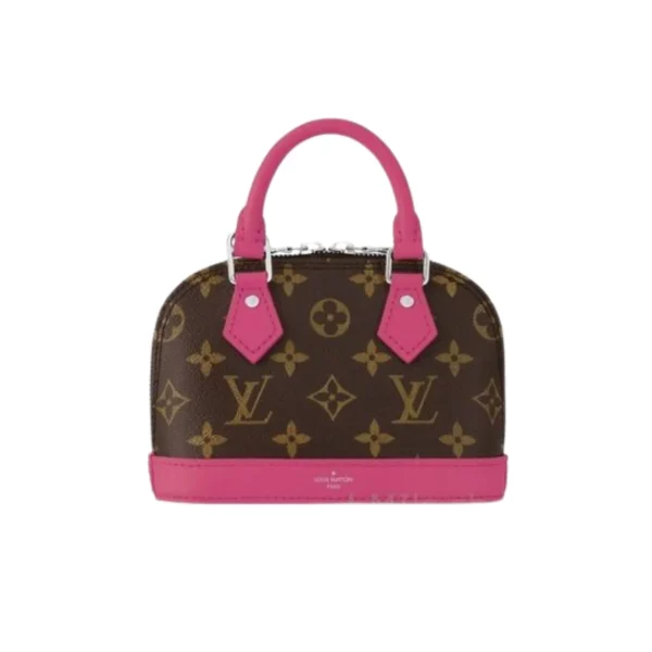 TBNB-3-2-3-1-8a3e59c29014.webp Louis Vuitton Mini Alma Monogram Canvas Mix With Pink 18Cm M83206, Designer Handbags, Womens Purse, luxury bags