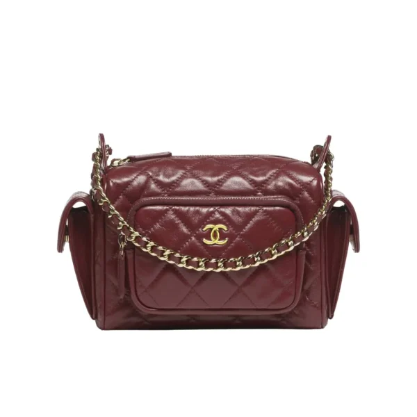 Chanel Small Camera Case Burgundy 25Cm As5220 B18234 Nzv44, Designer Handbags, Women’s Purse, luxury bags, Chanel bags