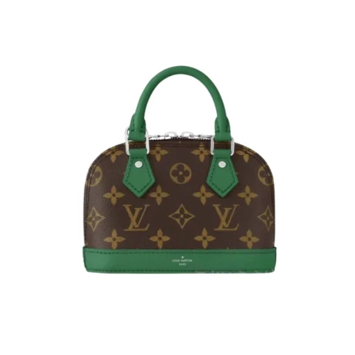 TBNB-4-1-3-e654c0c0f8be.webp Louis Vuitton Mini Alma Monogram Canvas Mix With Green 18Cm M83204, Designer Handbags, Womens Purse, luxury bags