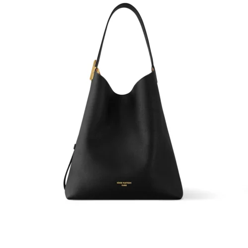 Louis Vuitton Low Key Hobo Bag With Gold Hardware In Black 43Cm M24856, Designer Handbags, Womens Purse, luxury bags