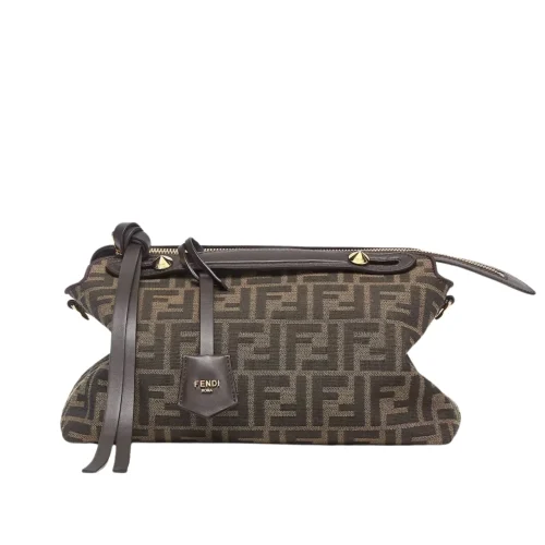 TBNB-5-17-1c178184c2cb.webp Fendi By The Way Soft Medium Brown Ff Jacquard Fabric Bag 27Cm