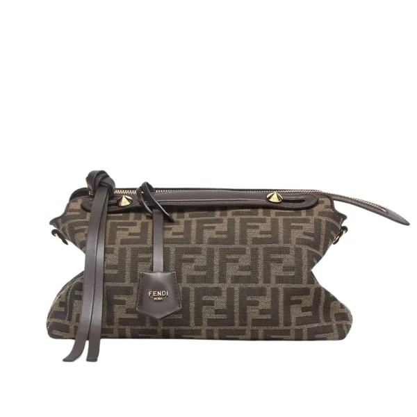 TBNB-5-17-1c178184c2cb.webp Fendi By The Way Soft Medium Brown Ff Jacquard Fabric Bag 27Cm
