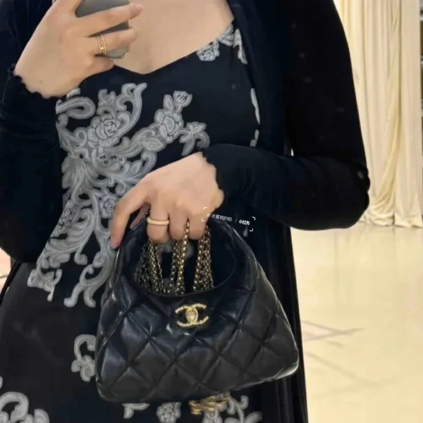 TBNB2-4-1-132966d3d933.webp Chanel 24A Limited Edition Tassel Chain Hobo Bag In Black 20Cm, Designer Handbags, Women’s Purse, luxury bags, Chanel bags