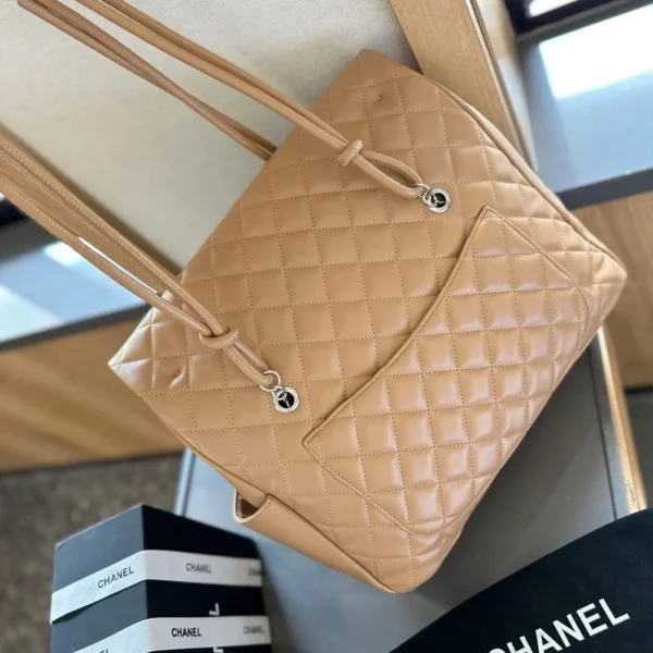 TBNB7-1-1-2f5553b4540d.webp Chanel Cambon Shopping Bag Quilted Leather In Beige And Black 36Cm, Designer Handbags, Women’s Purse, luxury bags, Chanel bags