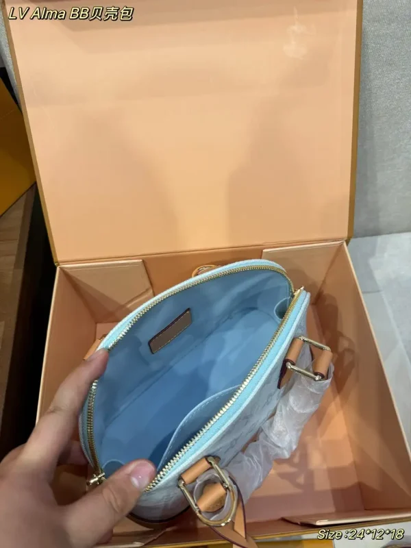 Louis Vuitton Alma BB Bag Monogram Origine Bleu Courrier 23.5cm M27526