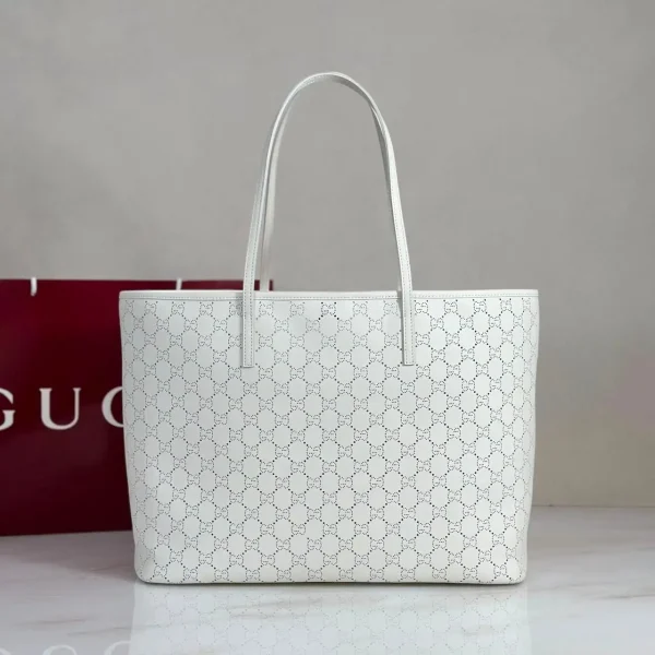 Gucci Tribeca Large Tote Bag 38cm/15in White Leather GG 874745
