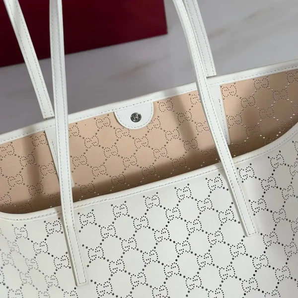Gucci Tribeca Large Tote Bag 38cm/15in White Leather GG 874745
