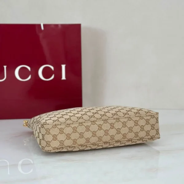 Gucci Lady Lunetta Chain Medium Shoulder Bag 30cm/12in Brown GG Canvas A006OA