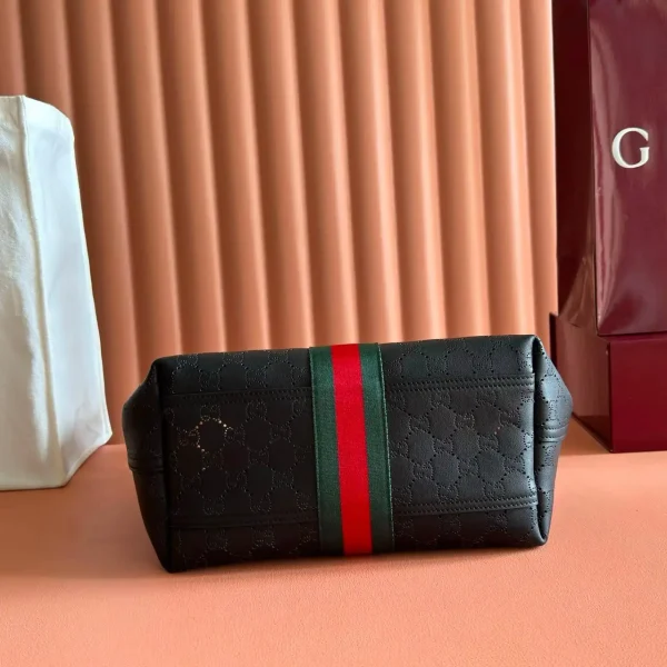 Gucci Giglio Small Tote Bag 25cm/9.8in Black GG Leather 860845
