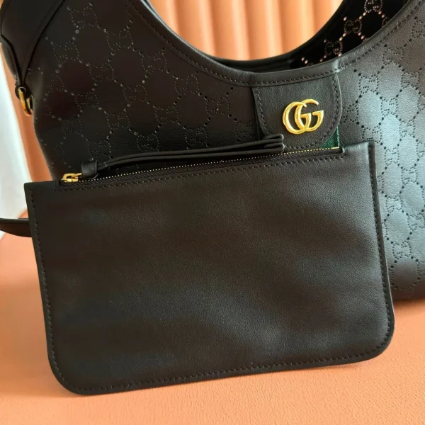 Gucci Giglio Small Tote Bag 25cm/9.8in Black GG Leather 860845