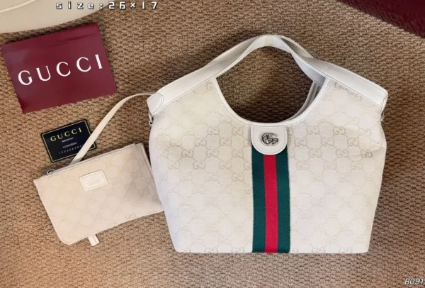 Gucci Giglio Small Tote Bag 25cm/9.8in Ivory GG Canvas 860845