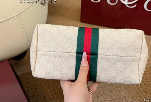 Gucci Giglio Small Tote Bag 25cm/9.8in Ivory GG Canvas 860845