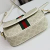 Gucci Ophidia Small Top Handle Bag 20cm/7.9in Beige And White GG Fabric 836843