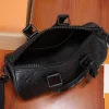 Louis Vuitton Keepall Bandoulière Bag 25cm/9.8in Black Taurillon Cowhide M20900