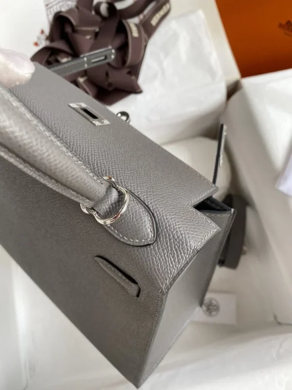 Hermes Kelly 25 Bag In Dark Grey Epsom Leather For Women 25cm/10in