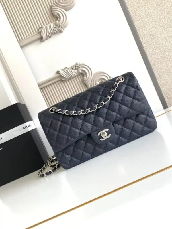 b5bcfc27-b238ca872602.webp Chanel Classic Flap Bag 25 cm Navy Blue Silver-Tone Hardware A01112, Designer Handbag, Women’s Purse, Designer Handbags, Women’s Purse, luxury bags, Chanel bags