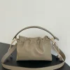 Fendi Mamma Baguette Medium Dove Grey Nappa Leather Bag 26.5cm