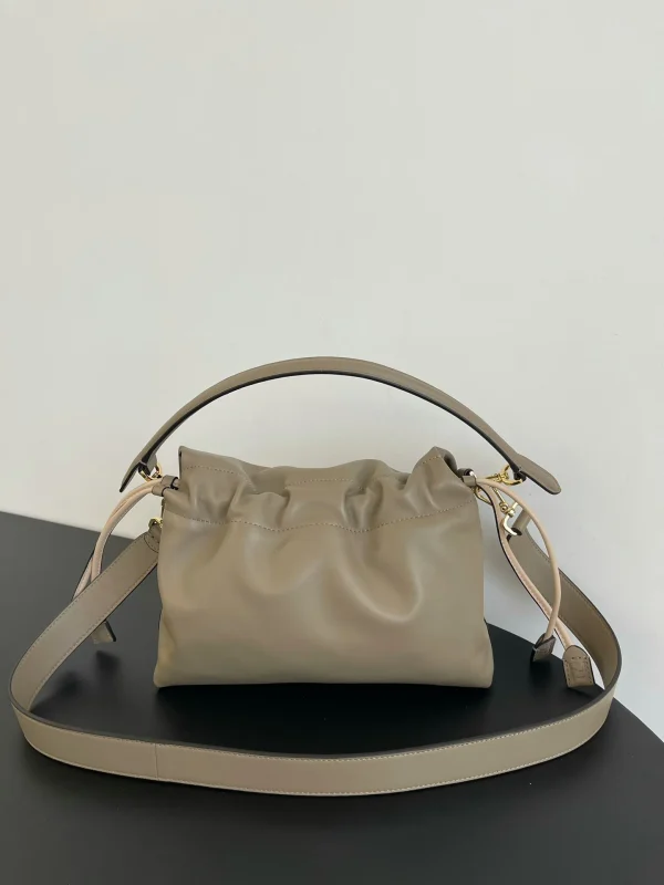 Fendi Mamma Baguette Medium Dove Grey Nappa Leather Bag 26.5cm