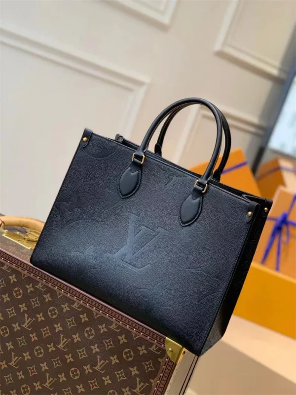 bfb54eed-24b3e381726c.webp Louis Vuitton Onthego MM Bicolor Monogram Empreinte Leather Black M45595 35cm, Designer Handbags, Womens Purse, luxury bags