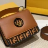 Fendi Ff Logo Bottom Brown Bag 22Cm