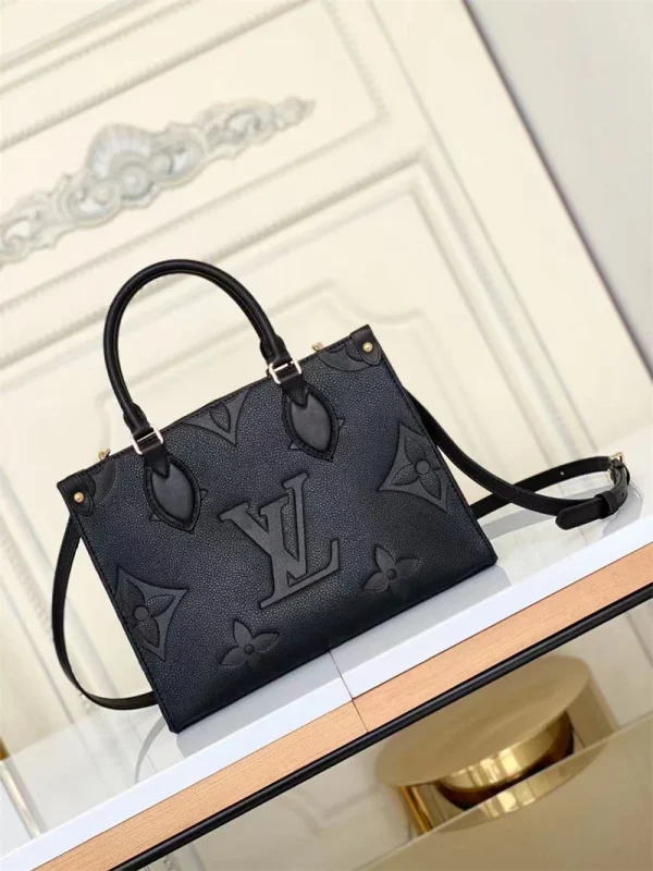 cb077050-a7bd2b2e0e6a.webp Louis Vuitton Onthego PM Monogram Empreinte Handbag Black 25cm M45653, Designer Handbags, Womens Purse, luxury bags