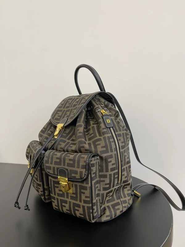 Fendi Zucca Brown Canvas Backpack 38cm