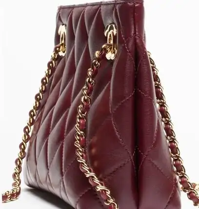 chanel-fashion-bag-tote-bag-1-65eeb733aeac.webp Chanel Mini Shopping Bag Sheepskin & Gold-plated Metal 25cm/9.8in Dark Red Wine AS6248