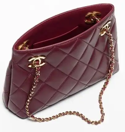 chanel-fashion-bag-tote-bag-2-de4e40d00cd1.webp Chanel Mini Shopping Bag Sheepskin & Gold-plated Metal 25cm/9.8in Dark Red Wine AS6248