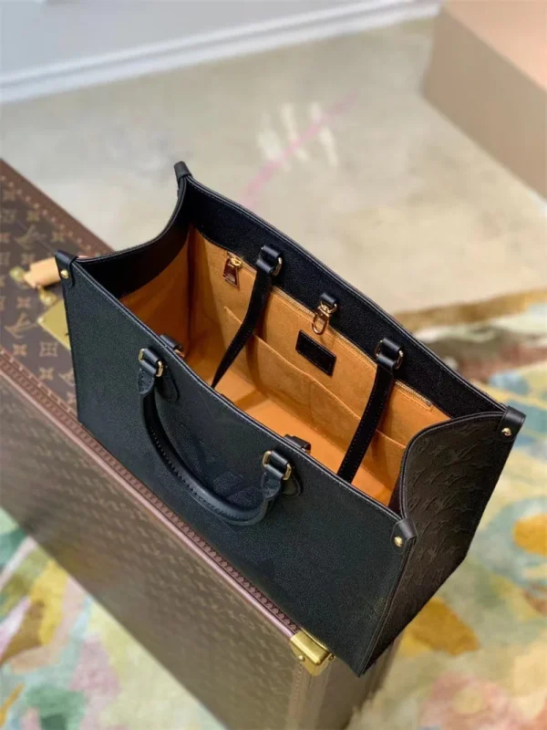 d2f2e718-eb09af6f0e6f.webp Louis Vuitton Onthego MM Bicolor Monogram Empreinte Leather Black M45595 35cm, Designer Handbags, Womens Purse, luxury bags