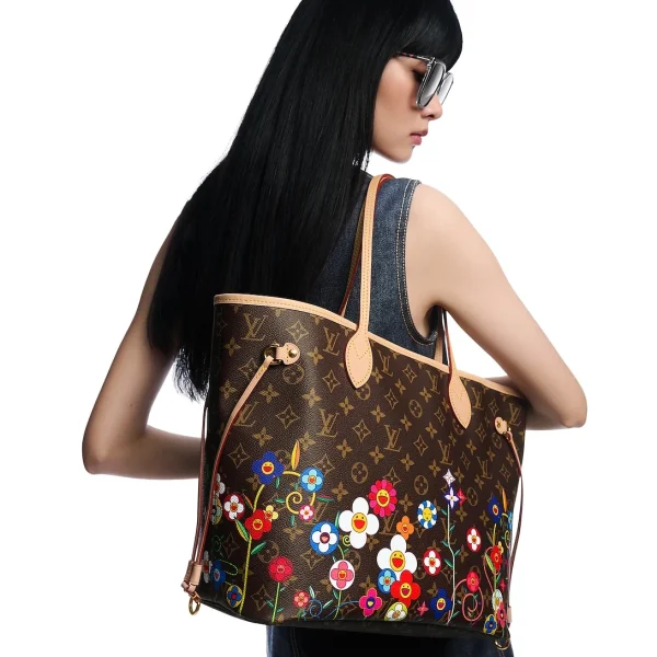 Louis Vuitton LV x TM Neverfull MM Monogram Coated Canvas 31cm M13271, Designer Handbags, Womens Purse, luxury bags