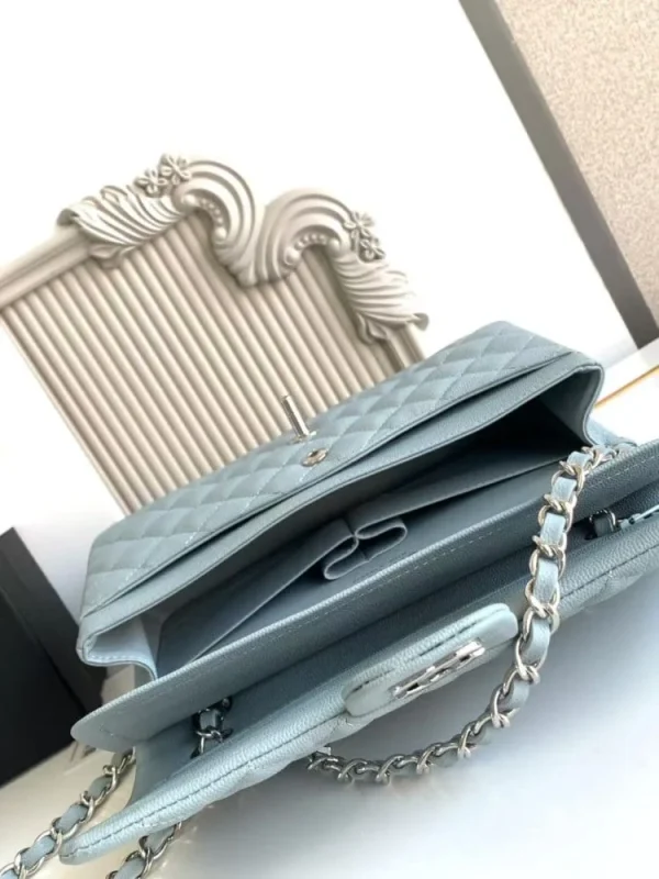 d712173b-d65d332faa37.webp Chanel Classic Flap Bag 25 cm Light Blue Caviar Silver-Tone Hardware A01112, Designer Handbags, Women’s Purse, luxury bags, Chanel bags