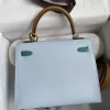 Hermes Kelly 25 Bag In Turquoise Epsom Leather For Women 25cm/10in