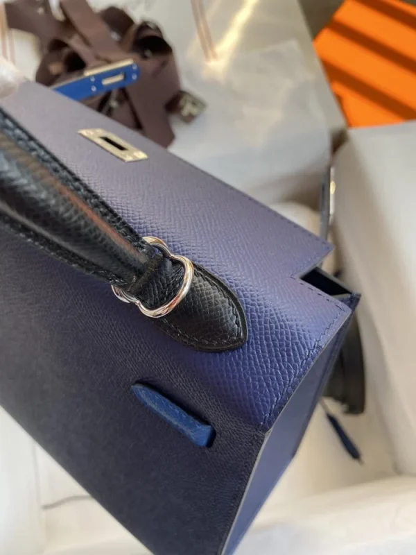 Hermes Kelly 25 Bag In Navy Blue Epsom Leather For Women 25cm/10in