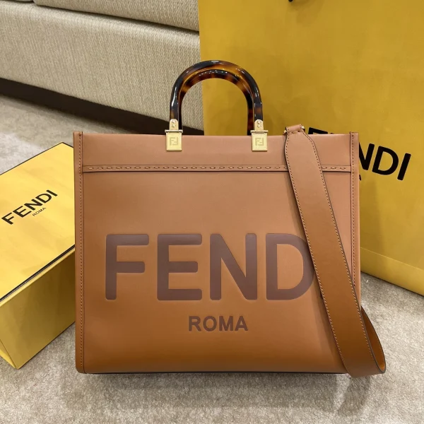 e65757f6-27fa253cc38a.webp Fendi Sunshine Medium Leather Brown Shopper 35Cm