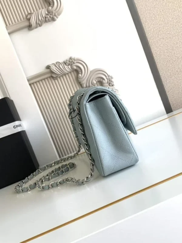 f5bbb589-6b33f6847d1d.webp Chanel Classic Flap Bag 25 cm Light Blue Caviar Silver-Tone Hardware A01112, Designer Handbags, Women’s Purse, luxury bags, Chanel bags