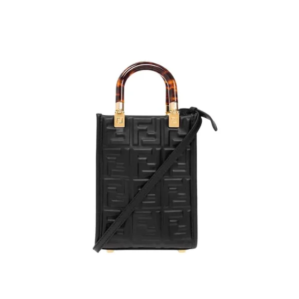 Fendi Mini Sunshine Shopper Black 18Cm