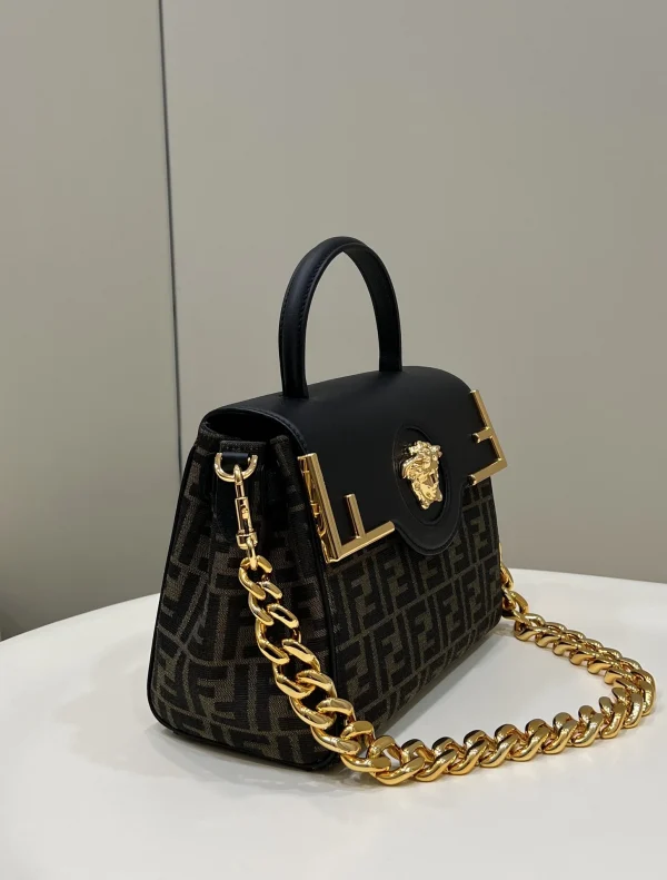 Fendi x Versace Fendace La Medusa Top Handle Bag Zucca Canvas 25cm