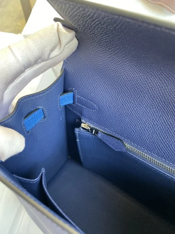 Hermes Kelly 25 Bag In Navy Blue Epsom Leather For Women 25cm/10in