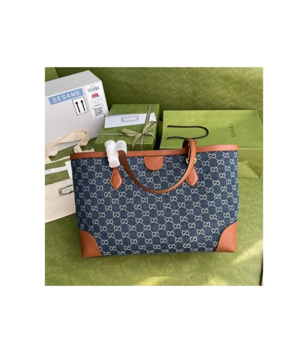 gucci-denim-ophidia-gg-medium-tote-3-a456722c97dd.webp Gucci Indigo & Brown Ophidia Denim Tote 38cm