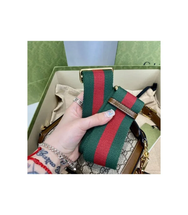 Gucci Horsebit 1955 Mini Bag in GG Supreme Brown