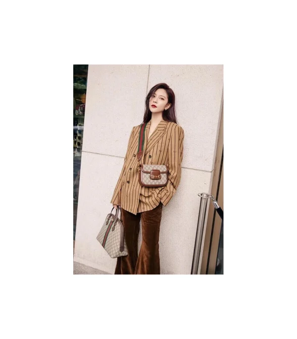 Gucci Horsebit 1955 Mini Bag in GG Supreme Brown