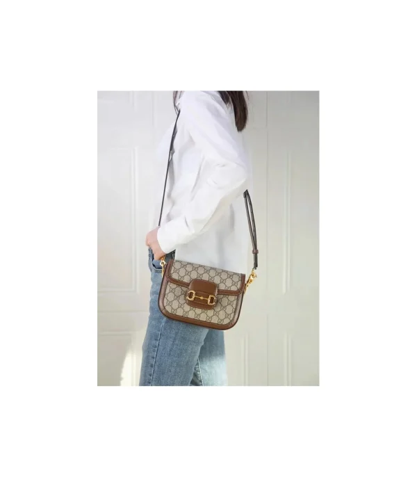 Gucci Horsebit 1955 Mini Bag in GG Supreme Brown