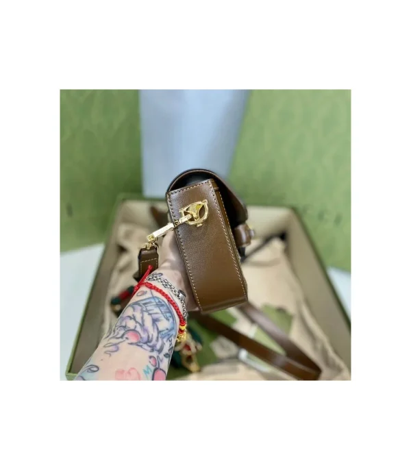 Gucci Horsebit 1955 Mini Bag in GG Supreme Brown