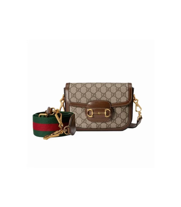Gucci Horsebit 1955 Mini Bag in GG Supreme Brown