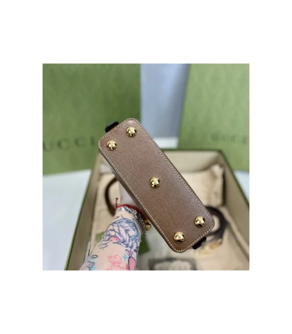 Gucci Horsebit 1955 Mini Top Handle Bag In Brown GG Supreme Canvas 20cm/ 7.9in