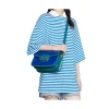Gucci Horsebit 1955 Small Shoulder Bag Blue and Green Leather